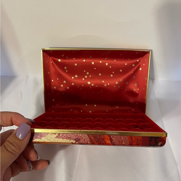 VINYL COVERED PIERCED EARRING STORAGE or TRAVEL BOX - Holds 15 Pairs of Earrings - Picture 10 of 11